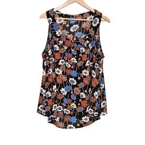 Women's - Modcloth Floral Sleeveless Blouse, Size 2X